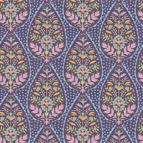 Tilda Patchwork Stoff Baumwolle - Sanctuary - Adina Eggplant